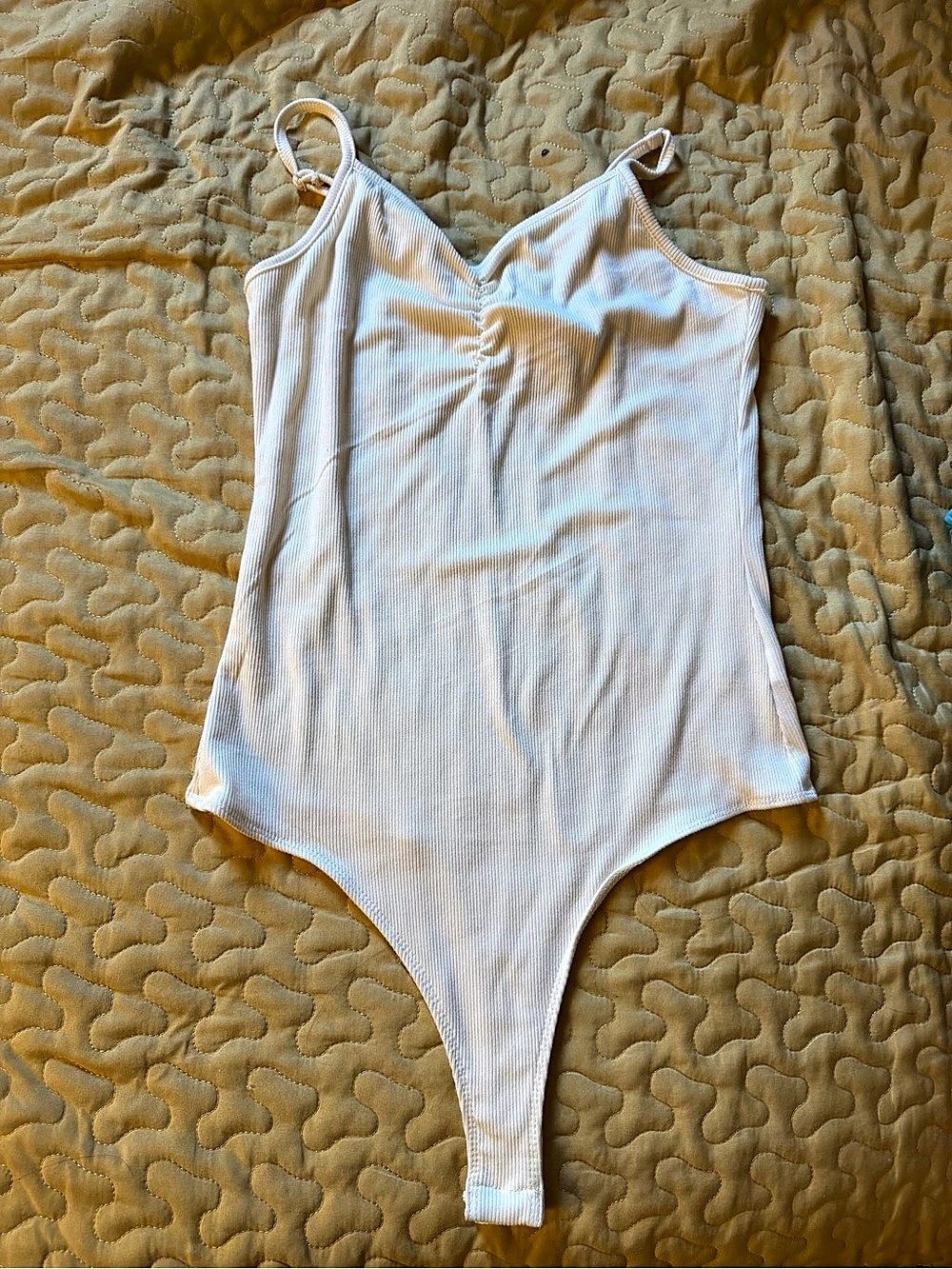 FORM Ribbed One-Piece Swimsuit in White Size Large NWT